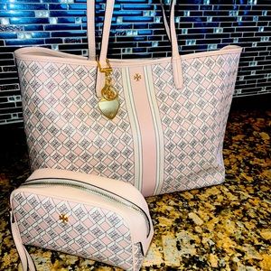 TORY BURCH GEO LOGO TOTE WITH GEO WALLET